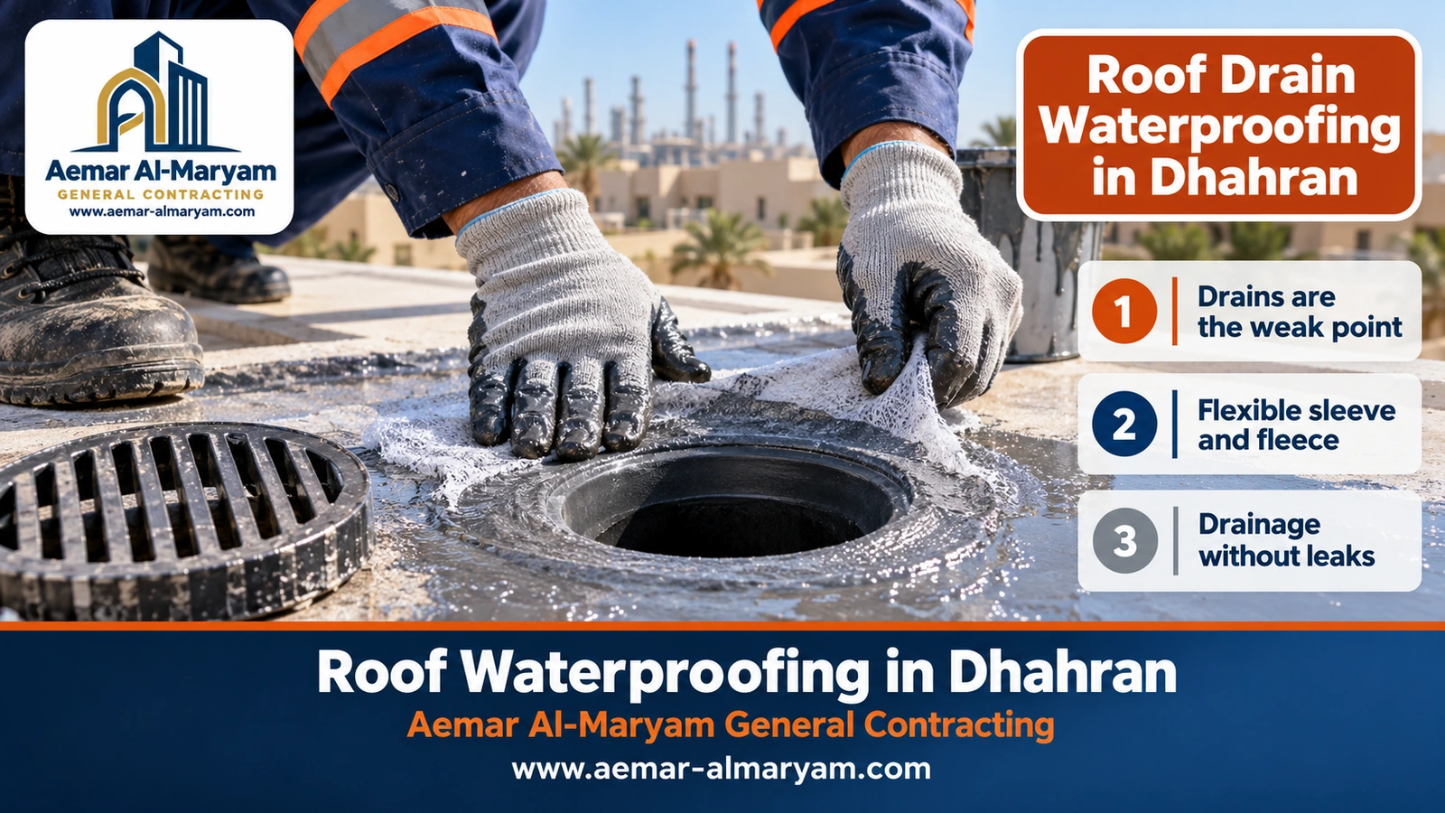Roof Drain Waterproofing in Dhahran