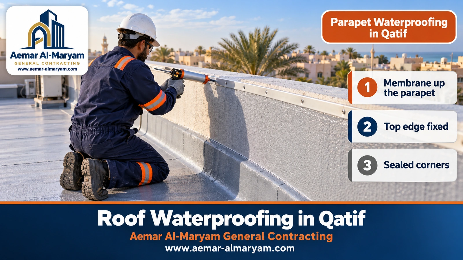 Parapet Waterproofing in Qatif