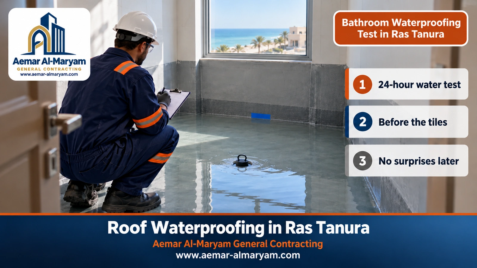Bathroom Waterproofing Test in Ras Tanura