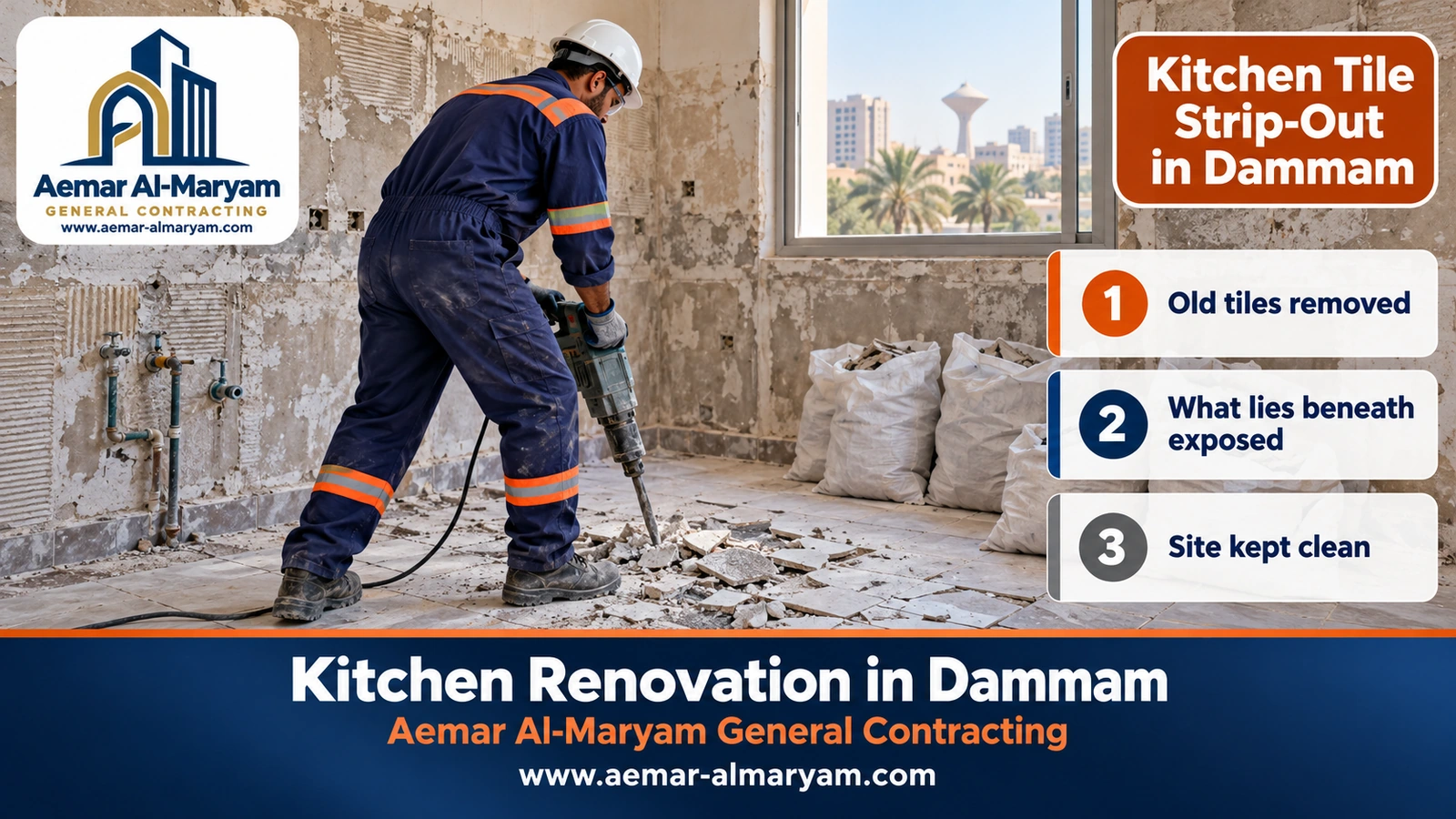 Kitchen Tile Strip-Out in Dammam