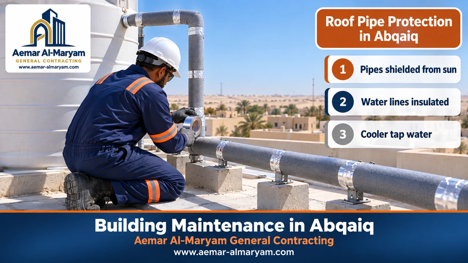 Roof pipe protection in Abqaiq