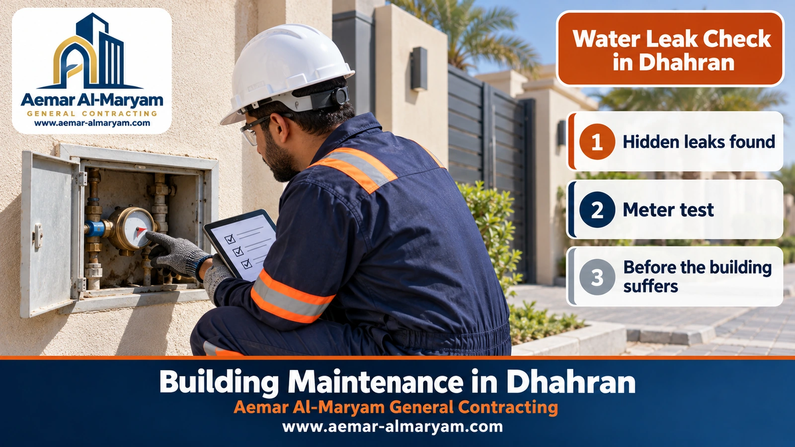Water meter leak test in Dhahran