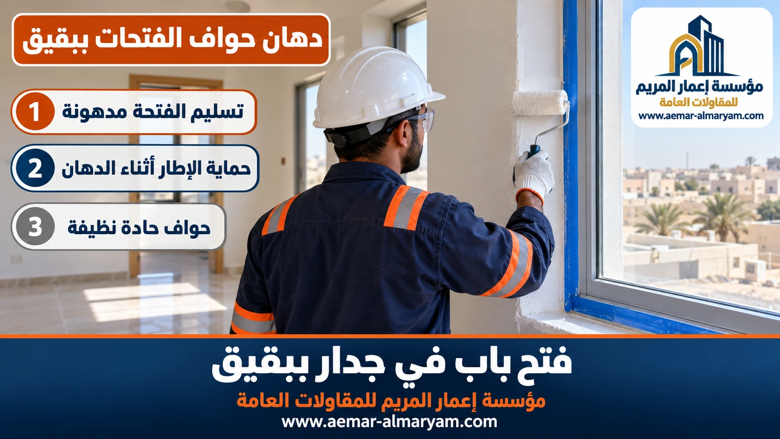 دهان حواف الفتحات ببقيق