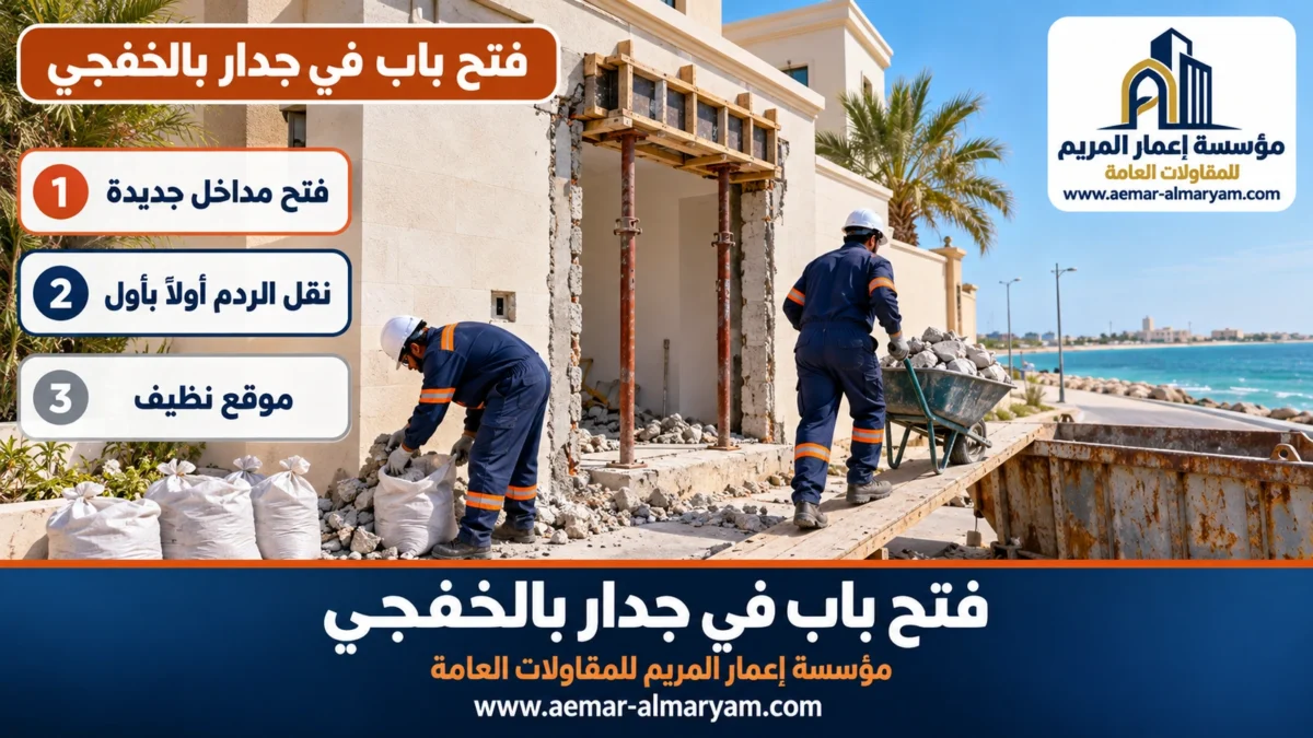 فتح باب في جدار بالخفجي