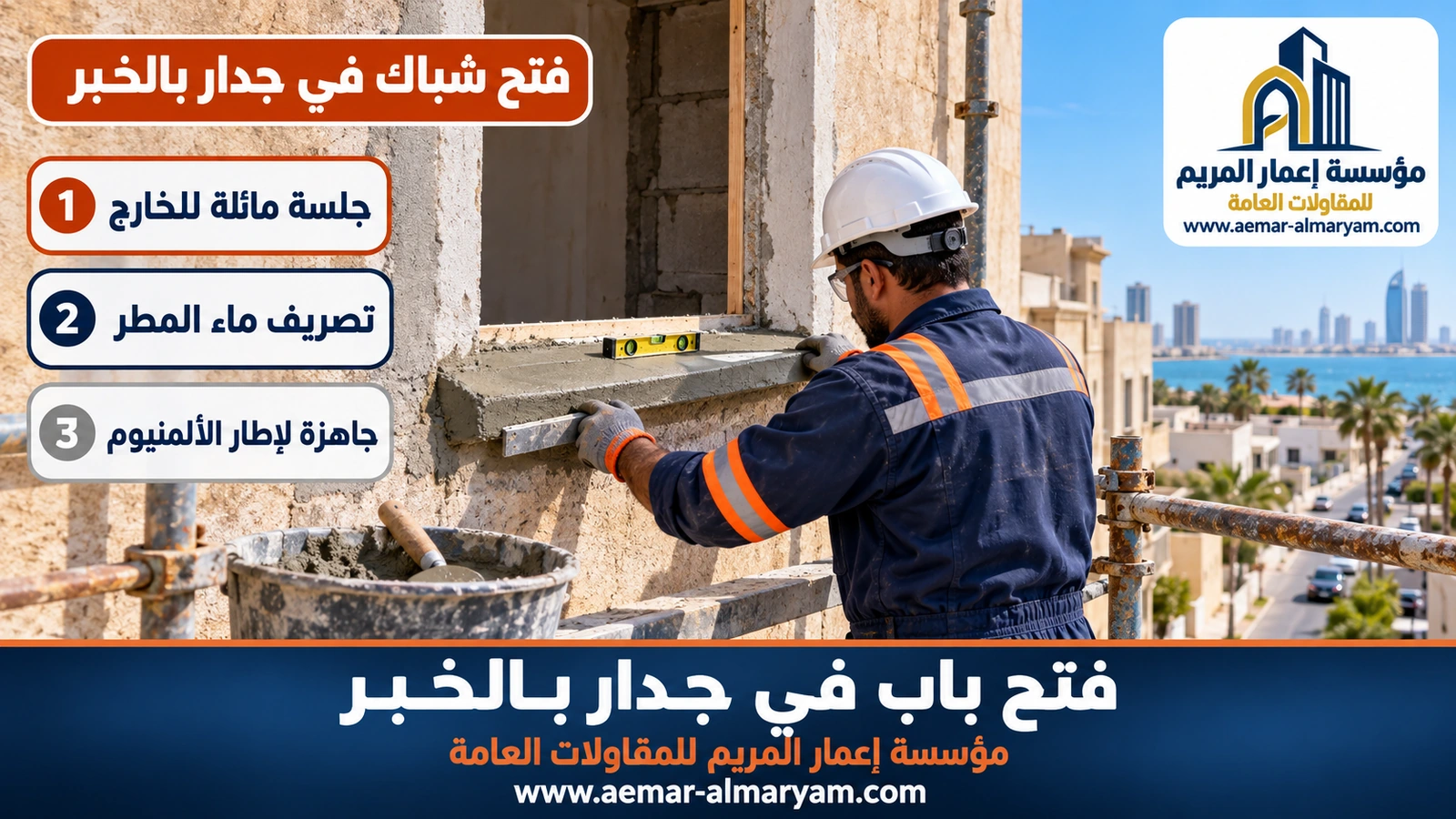 فتح شباك في جدار بالخبر