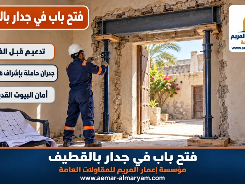 فتح باب في جدار بالقطيف