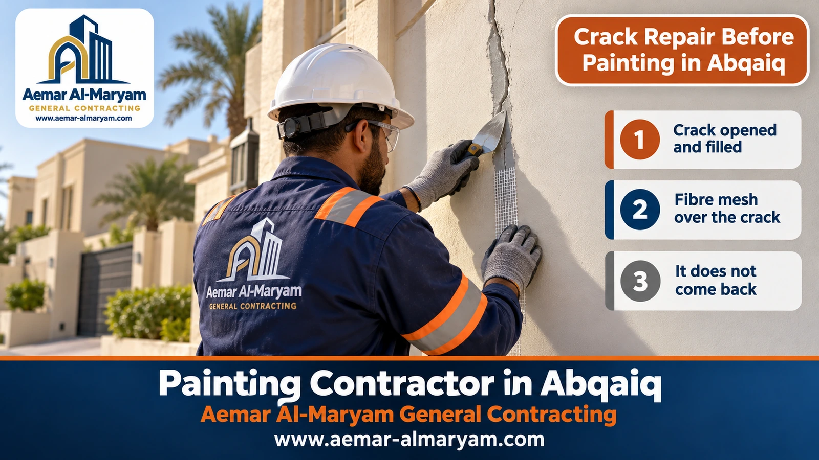 Crack Repair Before Painting in Abqaiq