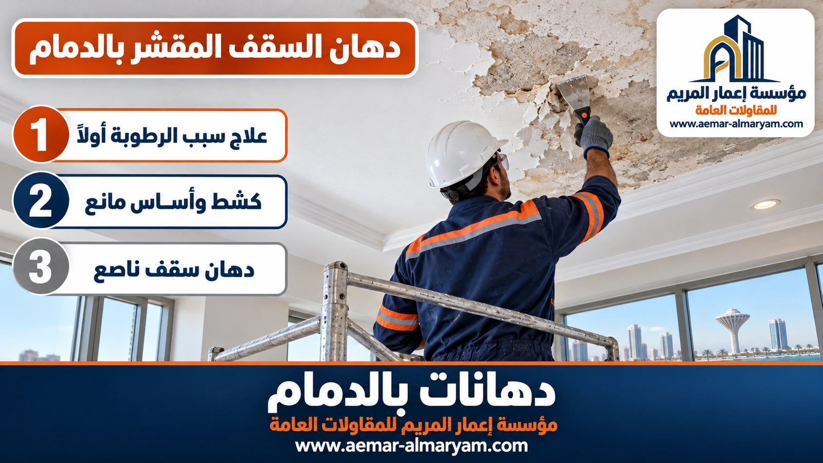 دهان السقف المقشر بالدمام