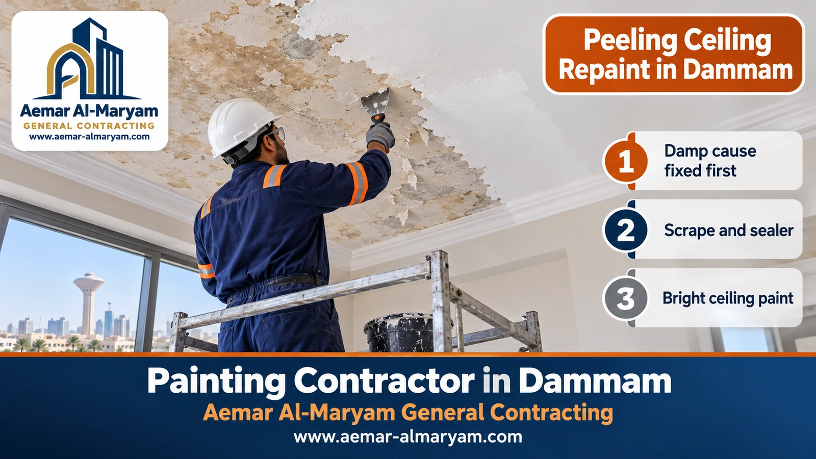 Peeling Ceiling Repaint in Dammam