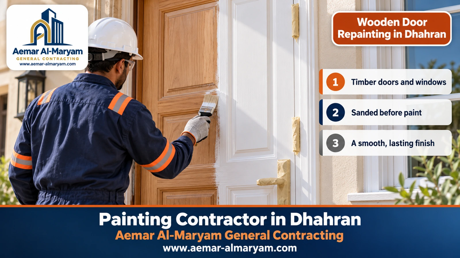 Wooden Door Repainting in Dhahran