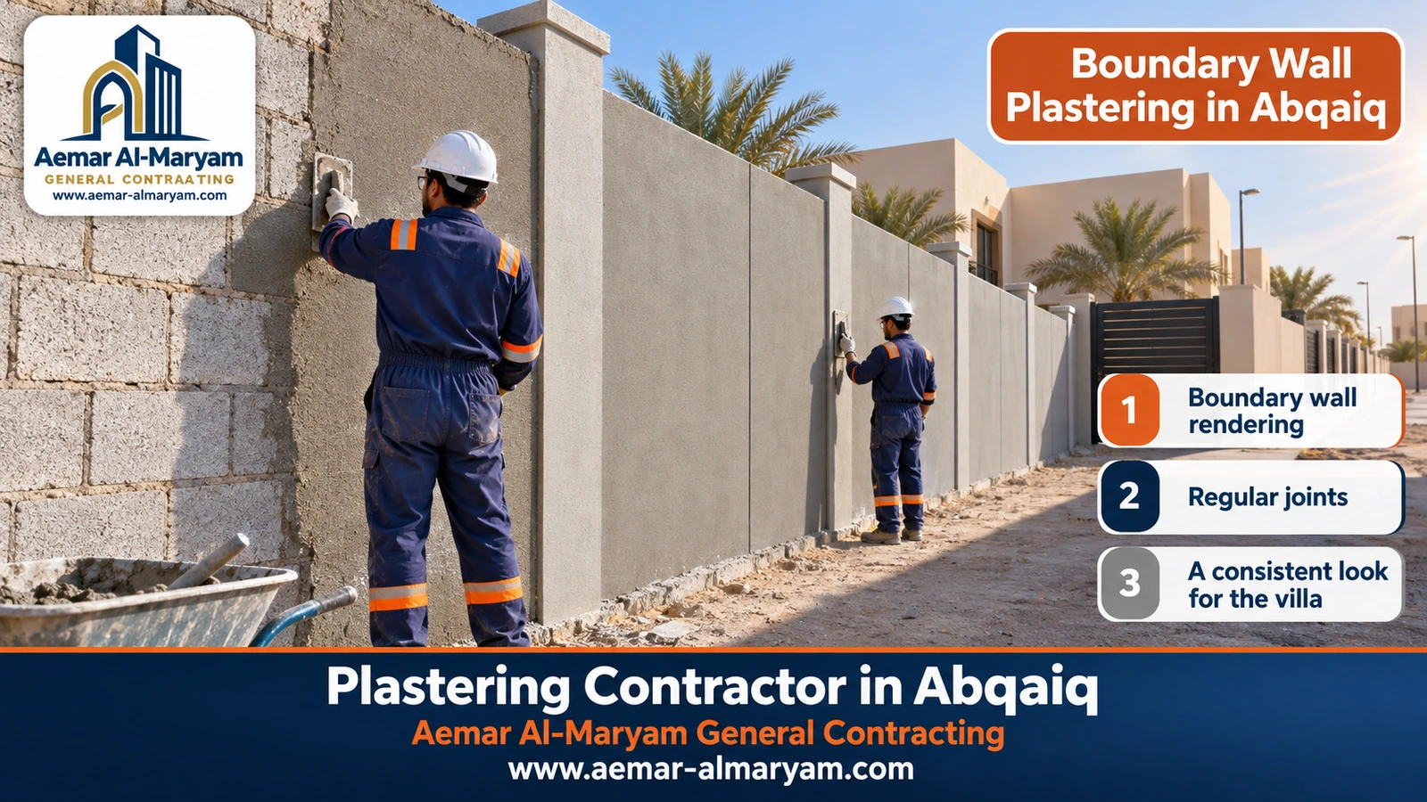 Boundary Wall Plastering in Abqaiq