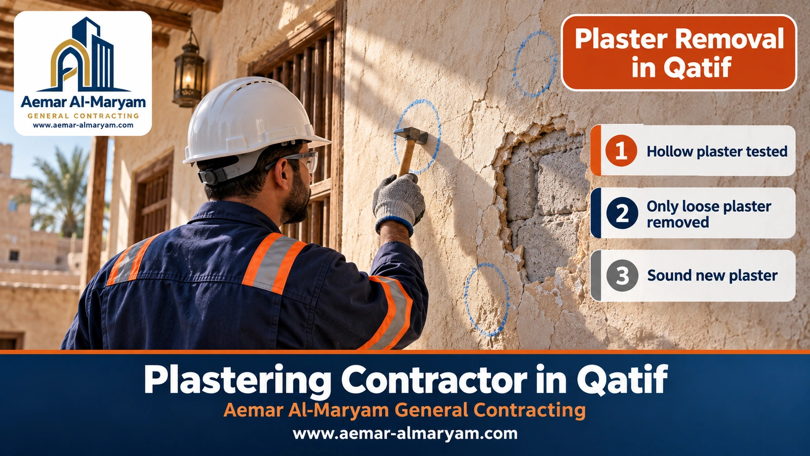Plaster removal in Qatif