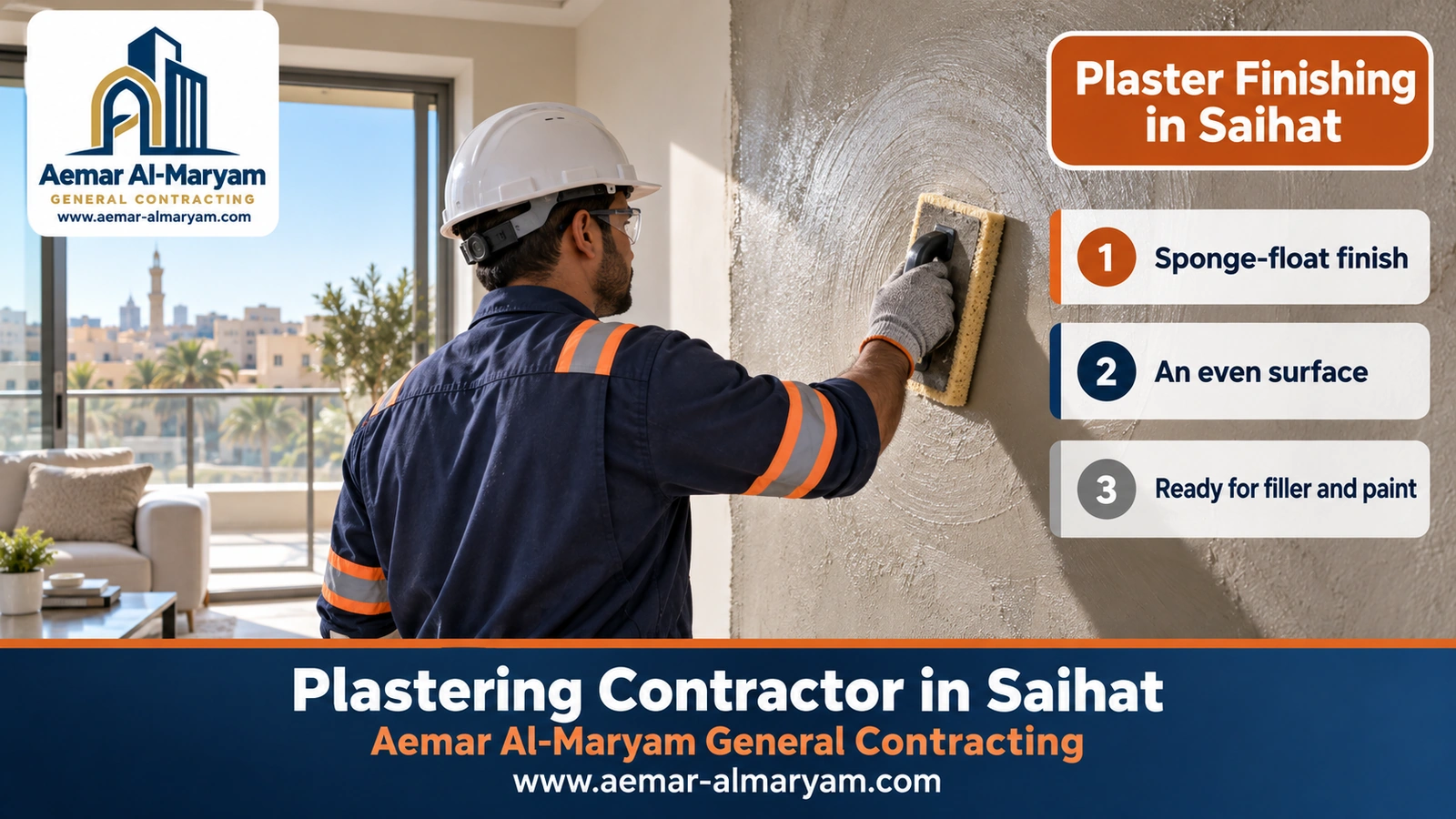 Plaster finishing in Saihat
