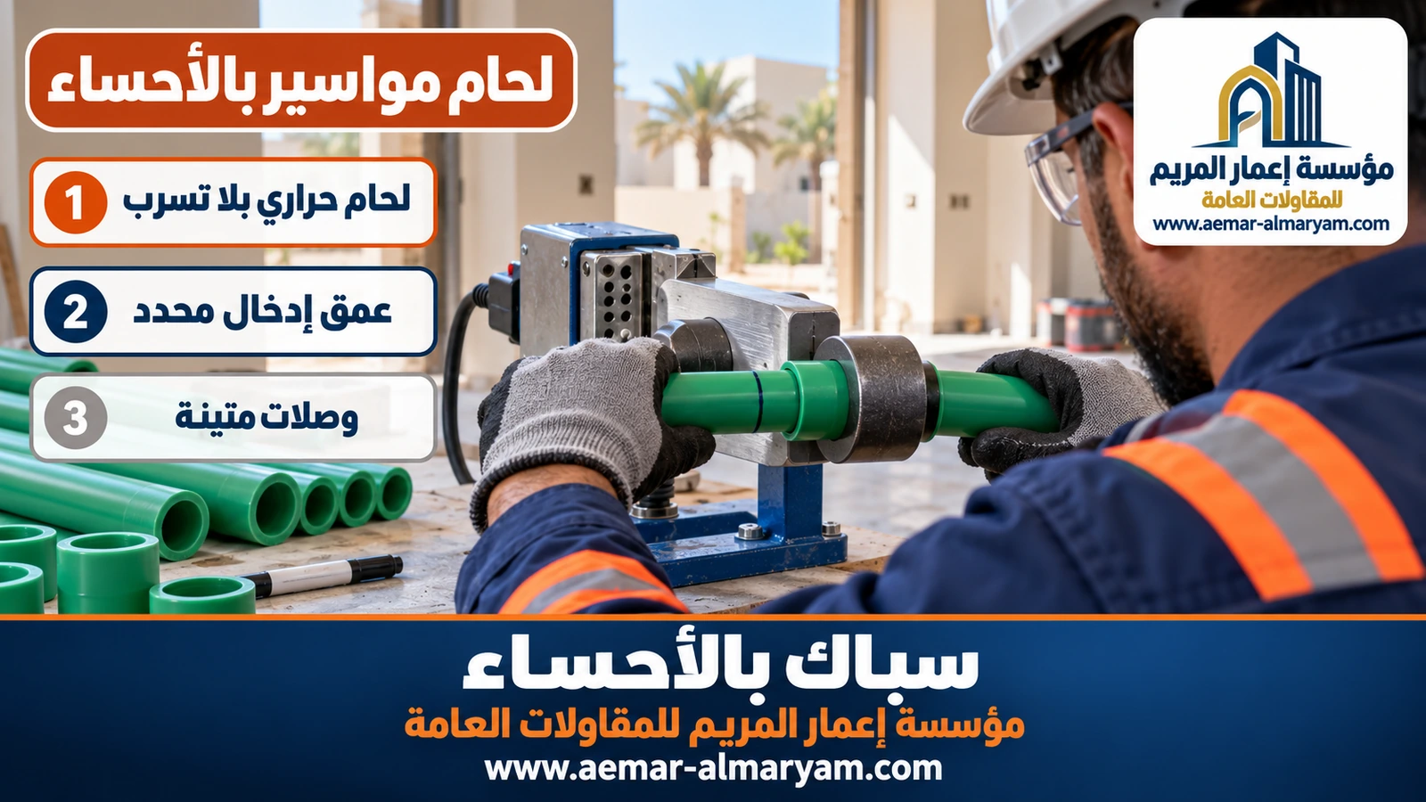 لحام حراري لمواسير PPR في تأسيس سباكة بالاحساء