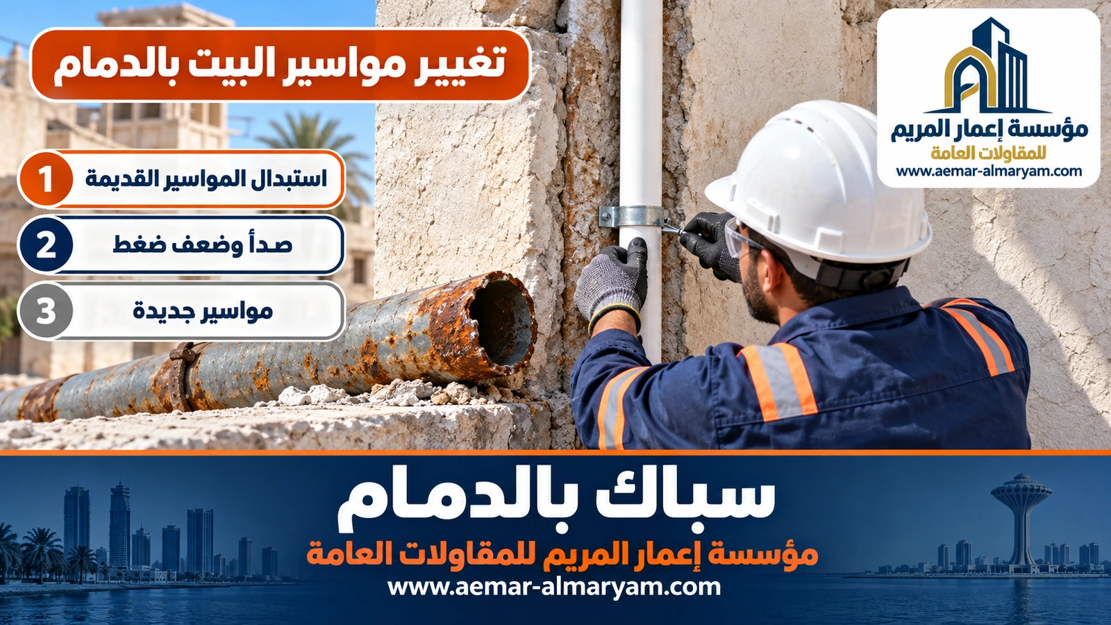 تغيير مواسير البيت بالدمام