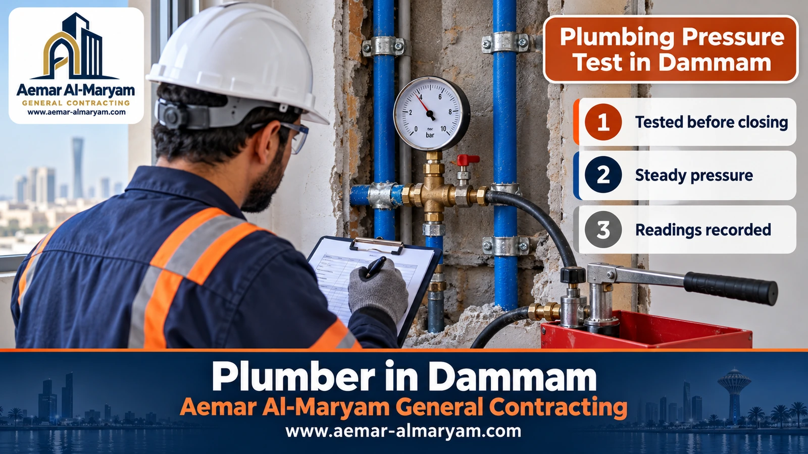Plumbing Pressure Test in Dammam