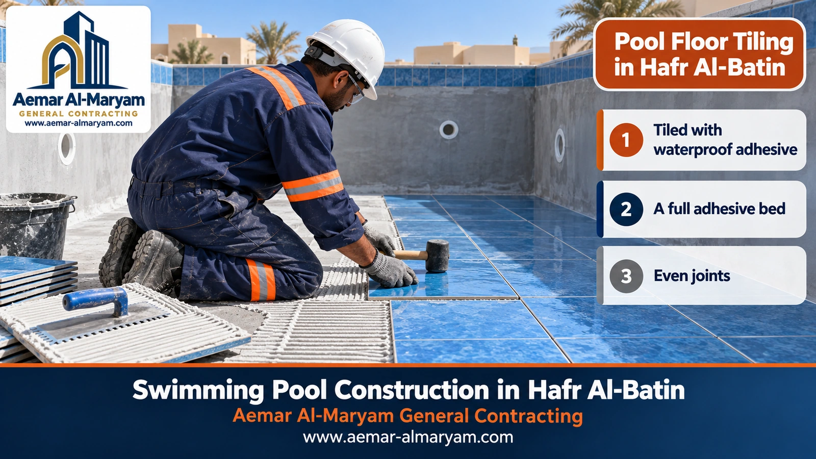 Pool Floor Tiling in Hafr Al-Batin