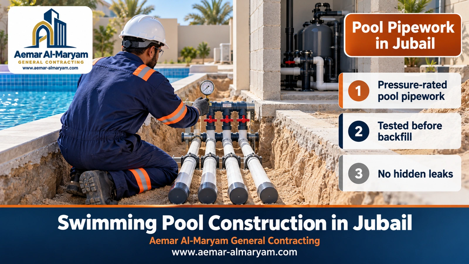 Pool Pipework in Jubail