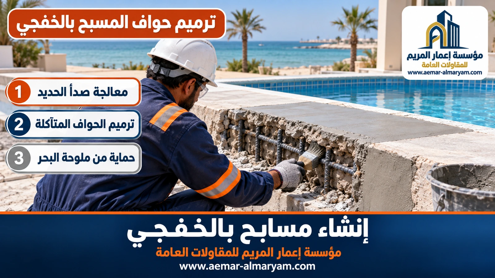 ترميم حواف المسبح بالخفجي