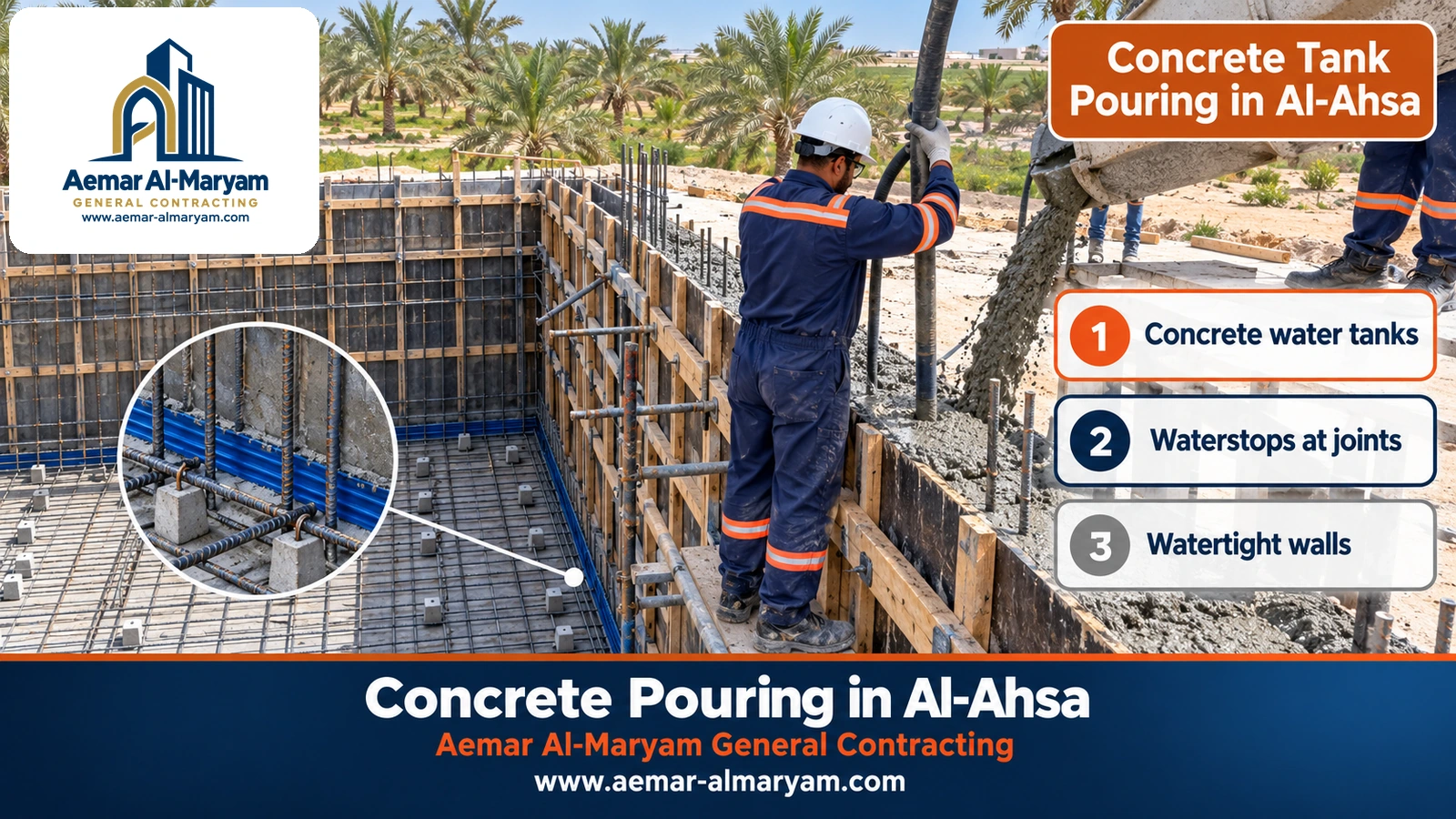 Concrete Tank Pouring in Al-Ahsa