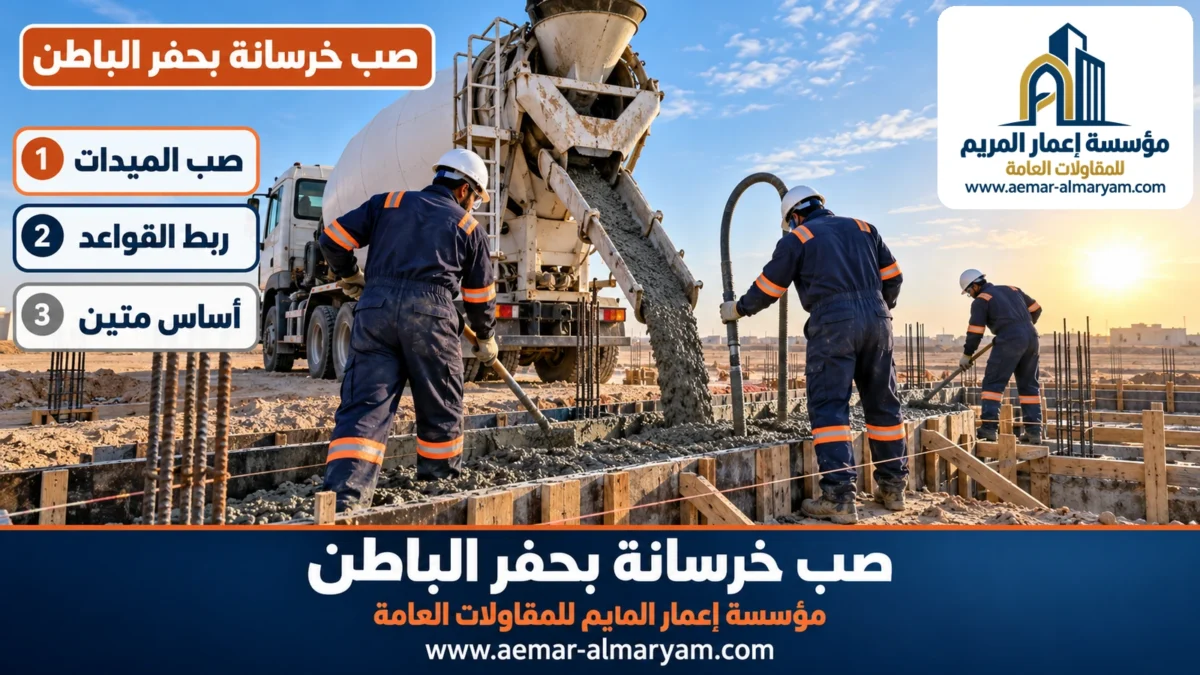 صب خرسانة بحفر الباطن
