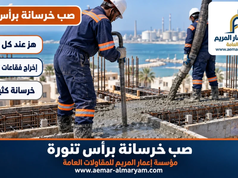 صب خرسانة براس تنورة