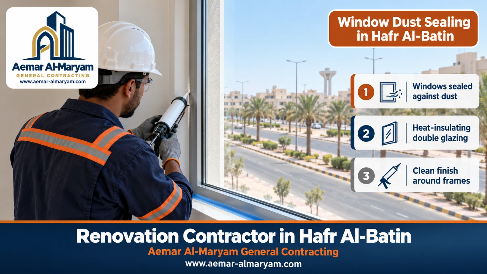 Window dust sealing in Hafr Al-Batin