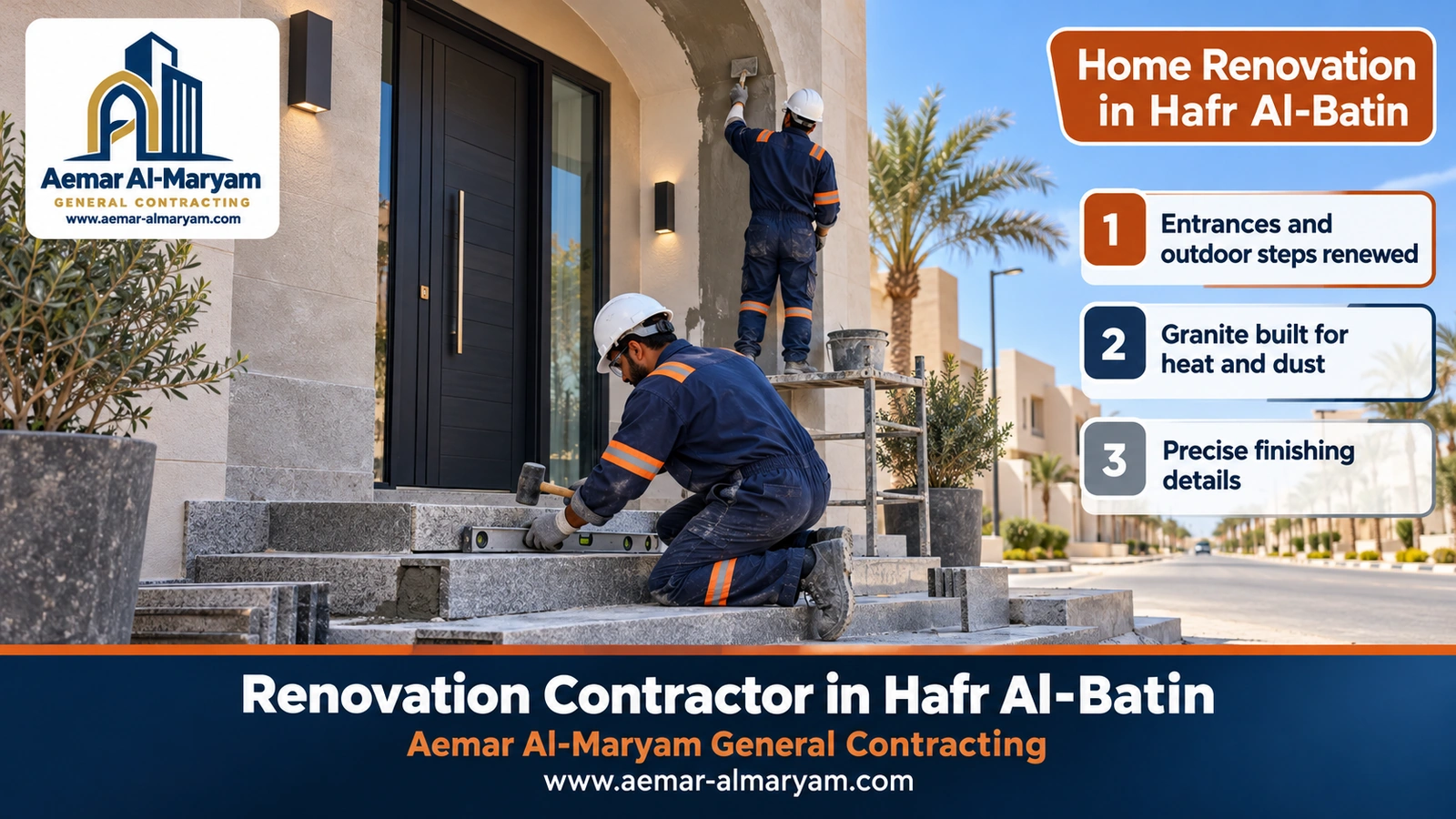 Villa entrance renovation in Hafr Al-Batin